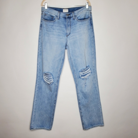 Favorite Daughter Mid-Rise Boyfriend Jeans Size 30 Distressed Light Wash Denim - Picture 1 of 15